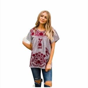Aggie Embroidered Top
